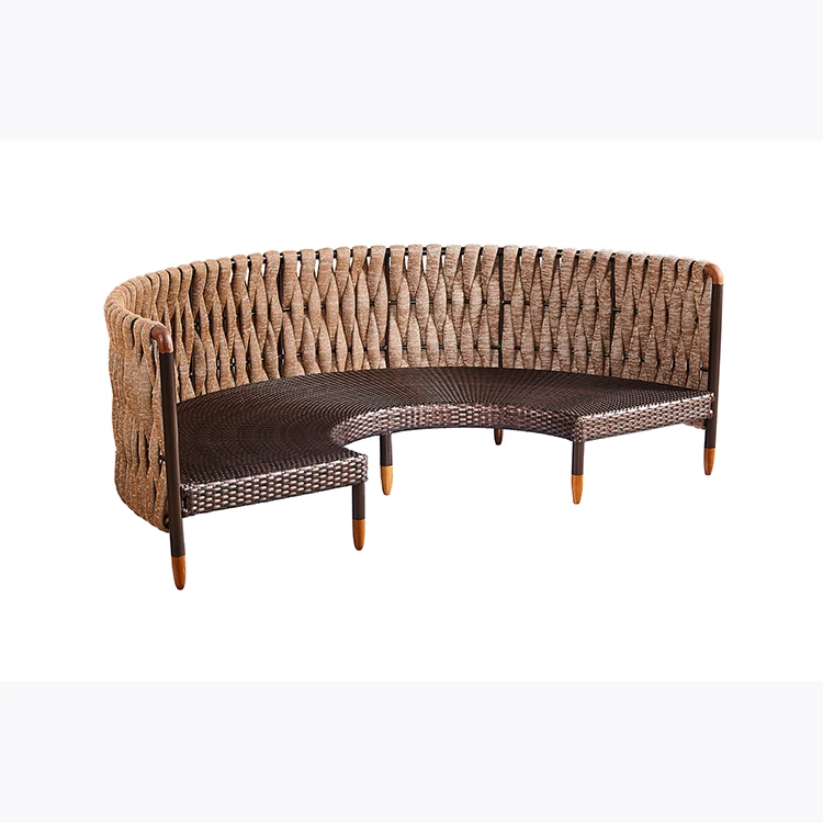 Hot Sell Uv Resistant Leisure Modern Patio Arc Rope Aluminum Outdoor Garden Sofa Set