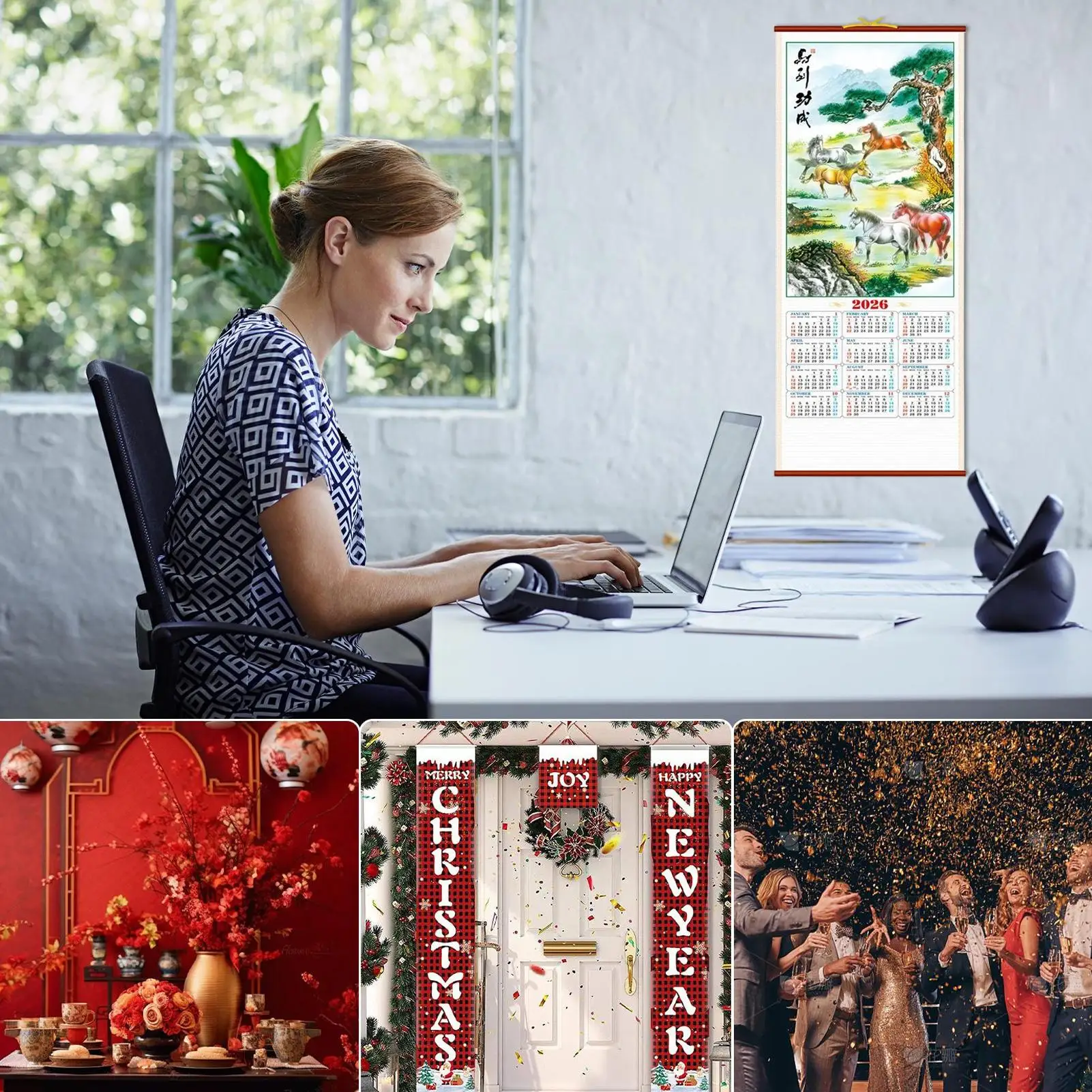 Office Wall Calendar Hangable Monthly Planner Paper Year Of The Horse Chinese Calendar Planning For Office School Classroom