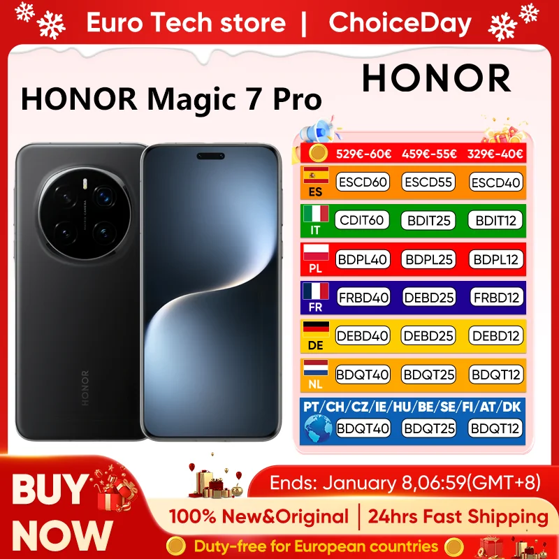 NUEVO HONOR Magic7 Pro 5G 2025, Teléfono Inteligente con Snapdragon 8 Elite, Pantalla LTPO de 6.8'' y 120 Hz, 5270 mAh, Carga de 100 W, MagicOS 9.0, Bluetooth 5.4