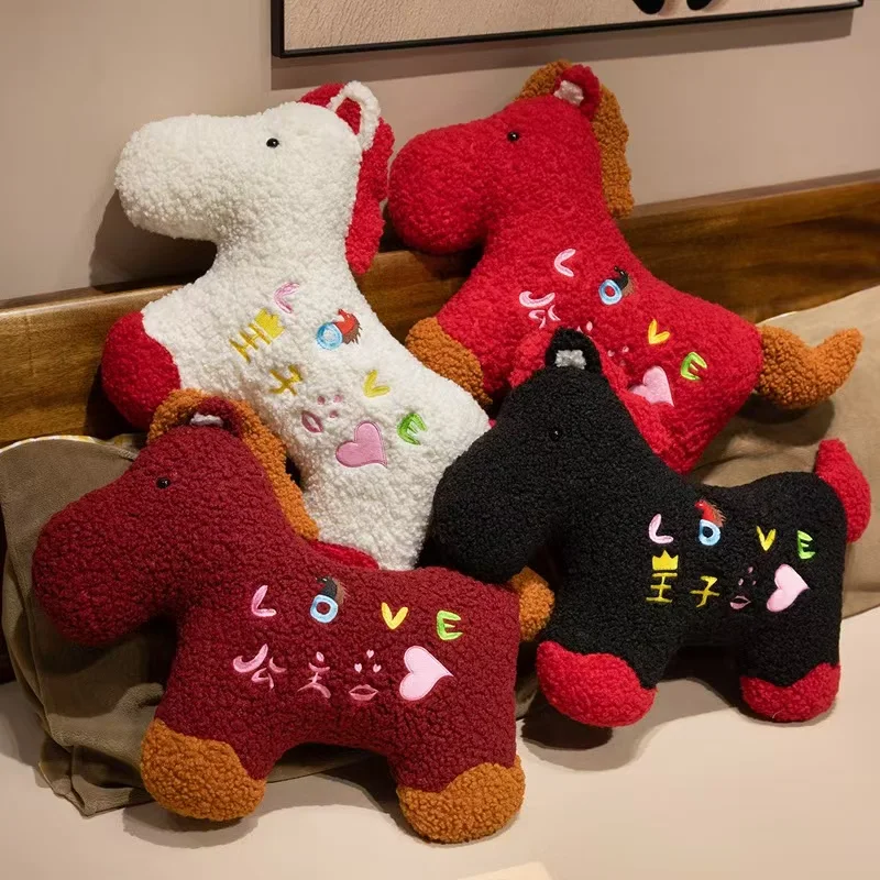 

Creative Cartoon Toy Love Horse Pillow for the Year of the Horse Sofa Living Room Decorative Ornament Birthday Holiday Gift