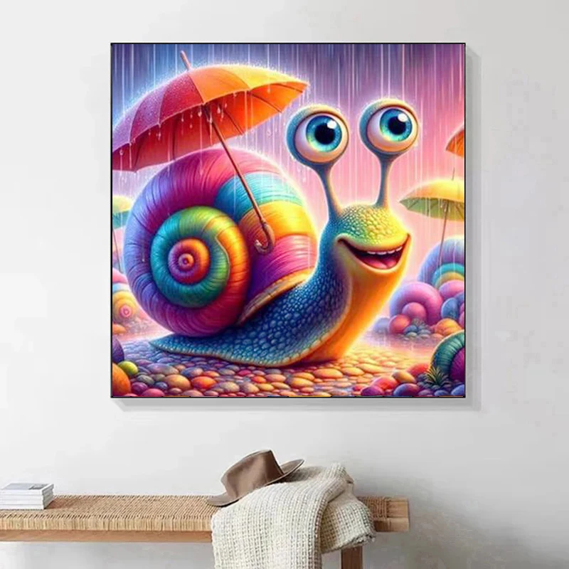 Full Crystal Diamond Painting Snail 5D Animal Fairy Dust Drill Butterfly Mosaic Embroidery Rhinestones Handmade Gift Home Decor