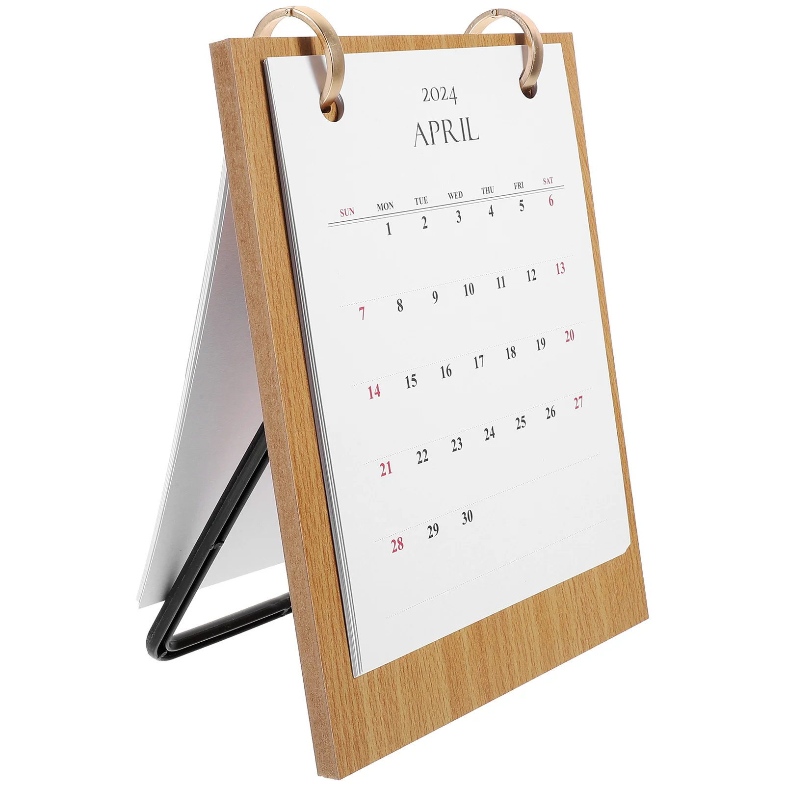 2024 Wood Desk Calendar Tabletop Desktop Calendar Stand Style Monthly Planner Practical Office Home Decoration - Image 4