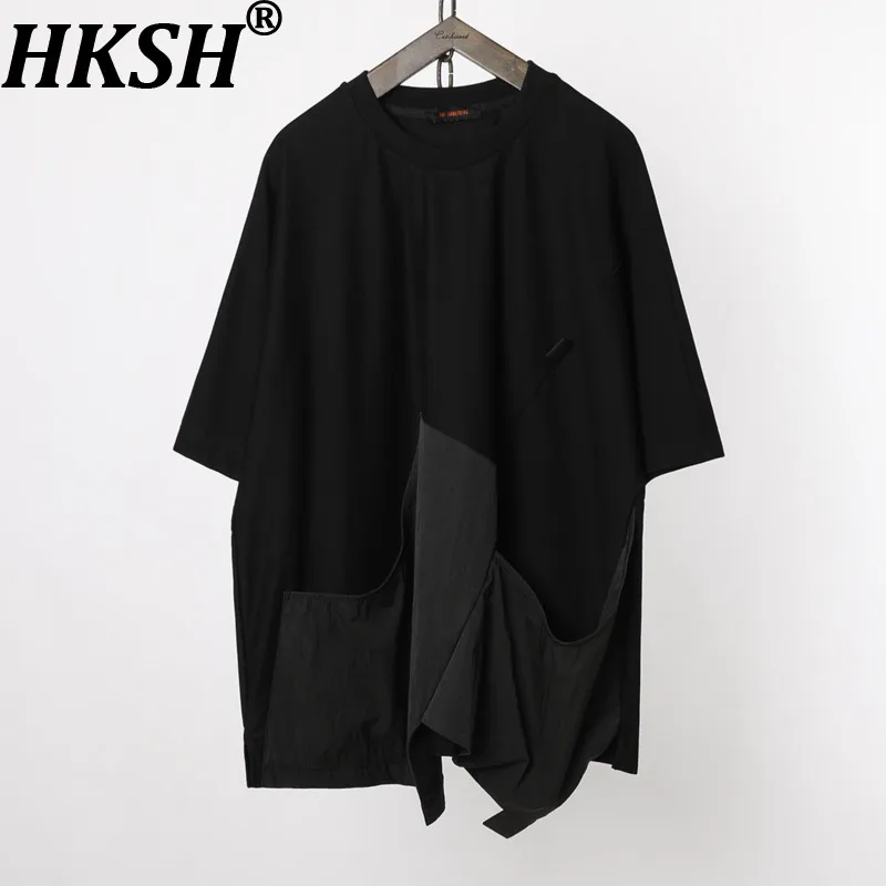 HKSH Summer New Men Tide Dark Punk Original Design Japanese Style Trend Brand O-Neck Y2K Bat Sleeve Short Sleeve T-shirt HK27048