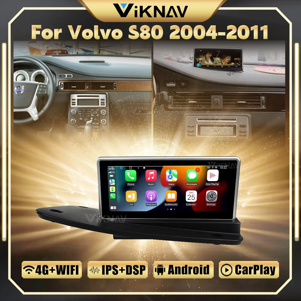 

Головное устройство на Android 12 для Volvo S80 V70 2004-2011, автомобильное стерео радио, мультимедийный плеер, GPS-навигация, сенсорный экран Carplay