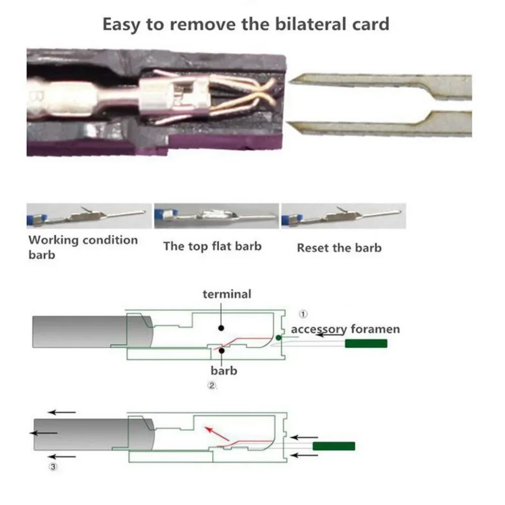 Zestaw narzędzi do demontażu zacisków samochodowych Skrzynka Wire Plug Pin Extractor Connector Extractor Pins Removal Tool Terminal Plug Repair Tools — zdjęcie 5