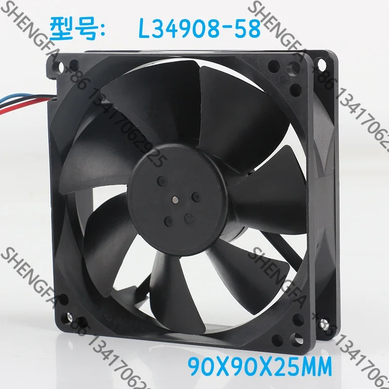 New Original Nidec 5V 12V 48V DC 24V 0.15A AC EC 9CM 9025 90X90X25MM Detection alarm inverter three-wire L34908-58 Cooling fan