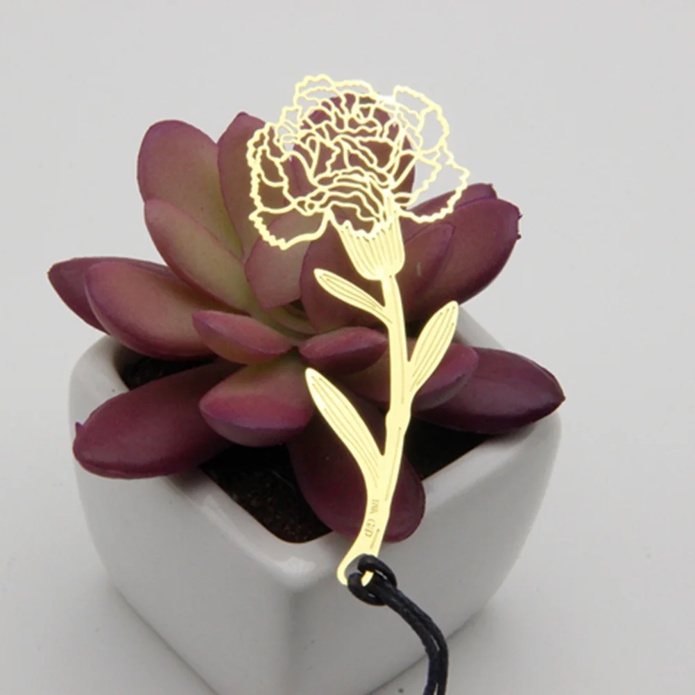 

6pcs Hollow Flower Bookmarks Gold Rose Stainless Flower Bookmark Steel Clips for Notebook Decoration Gifts Students