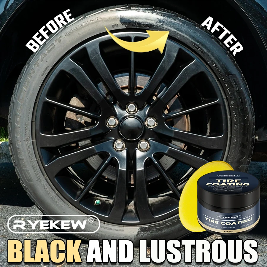 50g Multifunctional Tire Care Paste for Cars, Motorcycles, and Bicycles, Black Durable Formula, Anti-Crack and Anti-Scratch, Gen