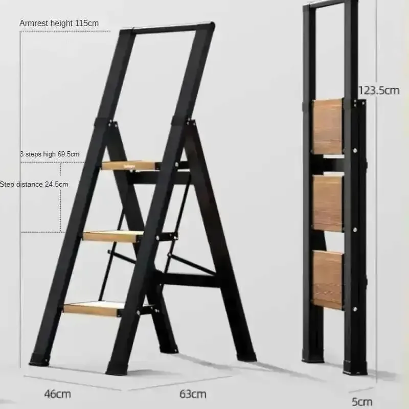 Multifunctional Ladder Ladders Indoor Aluminum Portable Thickened Home Alloy Ladders Folding Kitchen for Furniture Herringbone