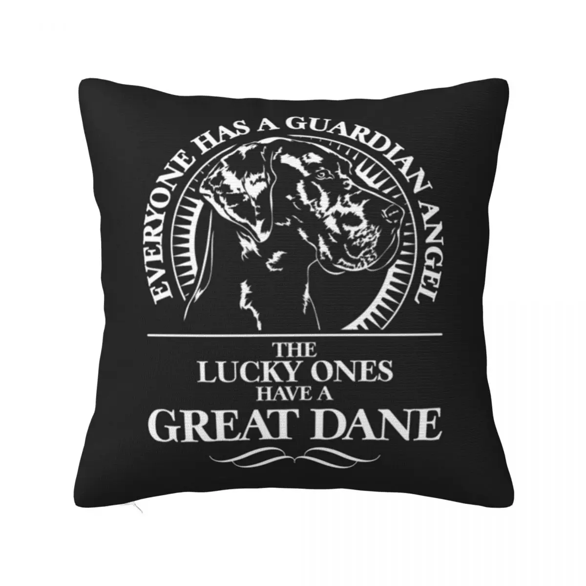 Great Dane Guardian Angel Dog Saying Square Pillowcase Pillow Cover Cushion Zip Decorative Comfort Throw Pillow for Home Sofa