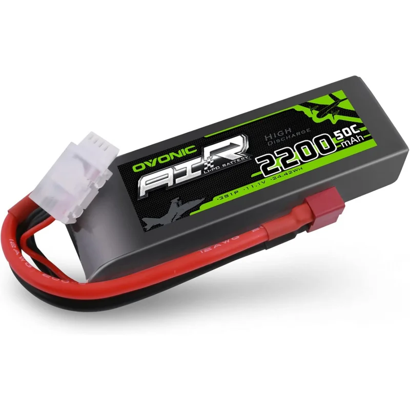 

OVONIC 3S Lipo Battery 50C 2200mAh 11.1V Lipo Battery with Dean-Style T Connector for RC Airplane Quadcopter Helicopter FPV Dron