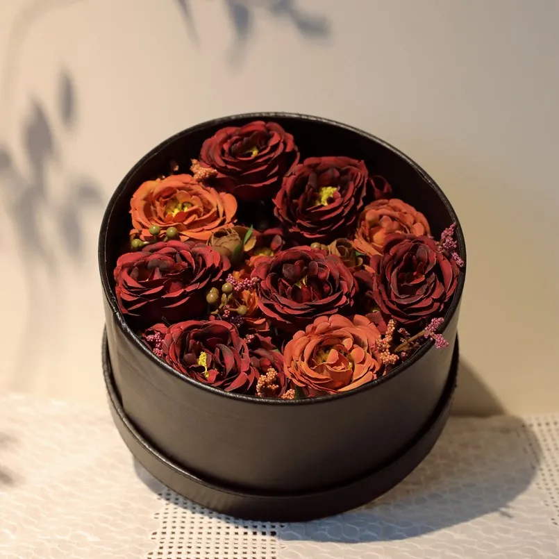 الزهور الاصطناعية الحرير الورود الفاوانيا مهرجان المنزل زهرية الزفاف جدار غرفة ديكورات للباحة هدايا عيد الحب لتقوم بها بنفسك صندوق القصاصات #3