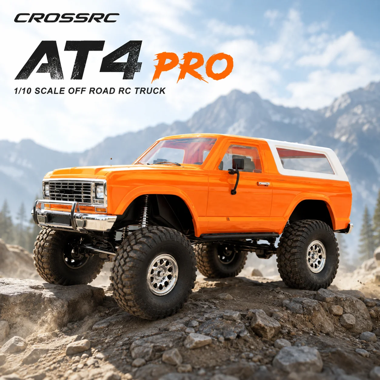 Hot CROSSRC 1/10 AT4 PRO RC Car 4WD EMO Professional Crawler Car Remote Control Off-road Two-Speed Climbing Vehicle Model Toy