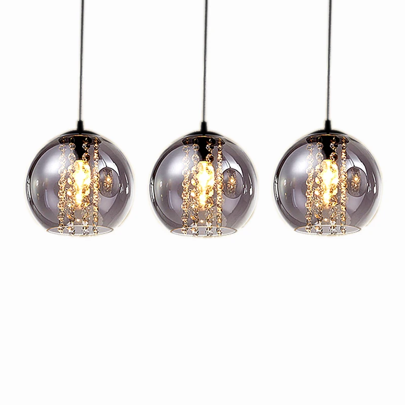 Imagem -06 - Âmbar Bola de Vidro Luz Pingente Modern Lâmpada Led Lâmpada Pingente Sala de Cristal Fixture Home Deco Moda E14 20cm Dia