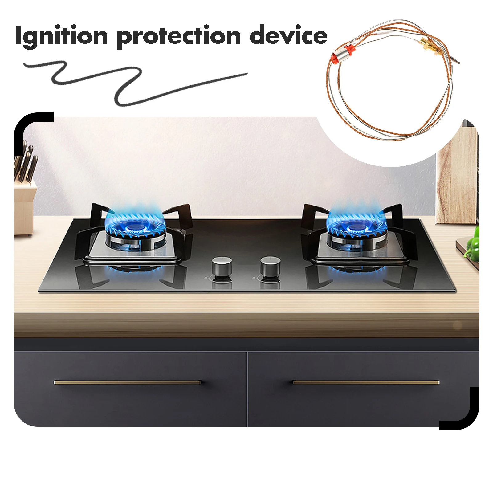 

2pcs Embedded Stove Ignition Needle Flame Failure Auto Shut-Off Safety Protection Compact Multi-Functional Kitchen Appliance