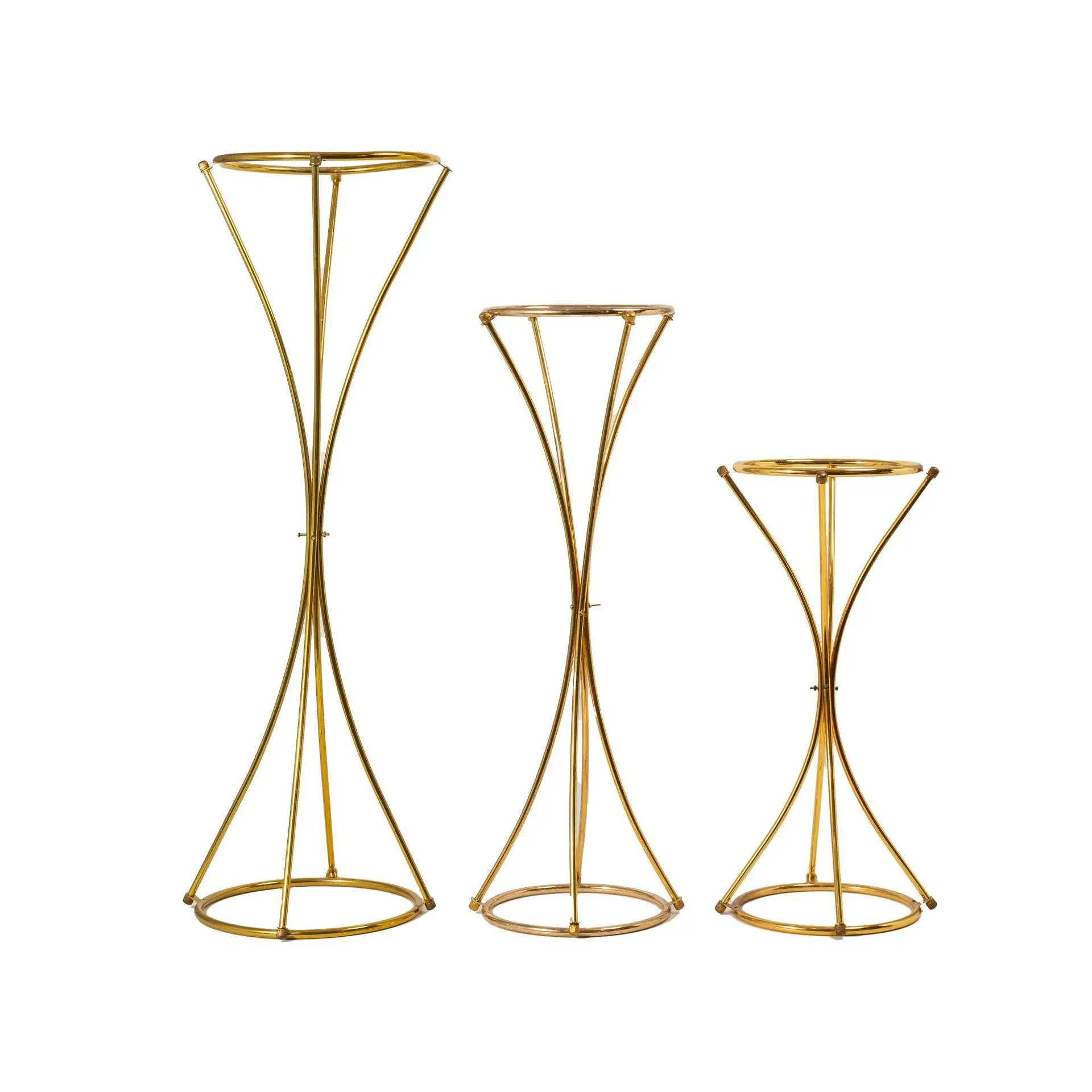 Hochzeitsdekoration: Galvanisierte goldene Eisenvase, Säulen-Trompeten-Blumenständer, Haupttisch-Centerpiece für Event- und Partydekoration, 10 Stück/Los – Detail 5