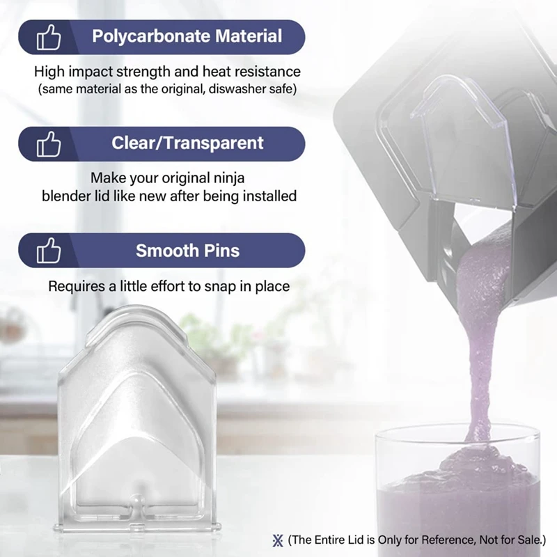 

Замена крышки носика AT17 для крышки блендера Ninja, шаг на 72 унции, крышка носика с клапаном крышки для NJ600 BL610 BL740 BL700