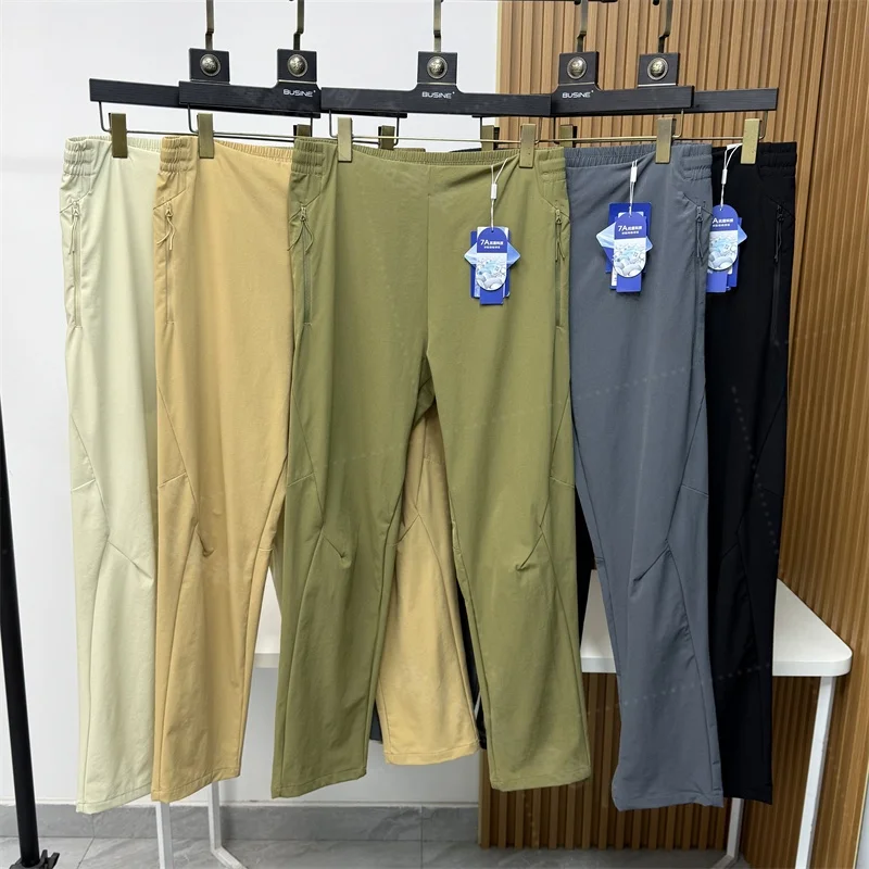 Men's Summer Outdoor Hiking Casual Pants Breathable Qui Dry Technology Fabric Elastic Comfortable Youthful Sle Straight Leg