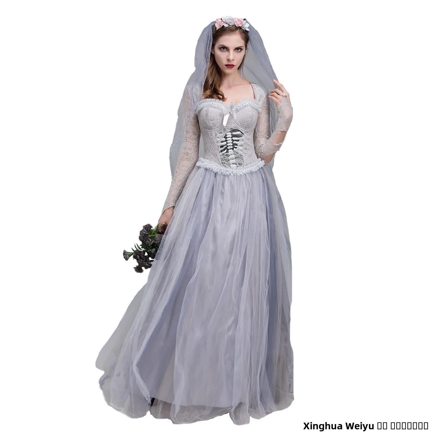 loween Cosplay Dr Costume da Sposa Fantasma da Donna Set Performance Outfit Costume di Scena Etnico Tradizionale Cinese da Donna