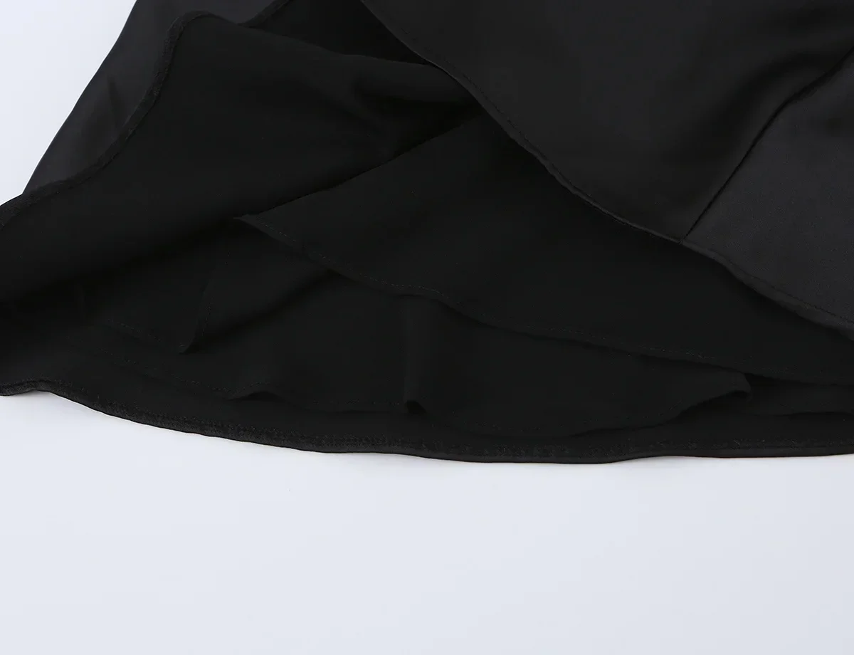 KONDALA Damen Sommer Schickes Satin-Minikleid Elegantes Kontrastierendes Ausschnitt-Trägerkleid Neu 2026 Modisches Dinner-Party Sexy Kleid – Detail 9