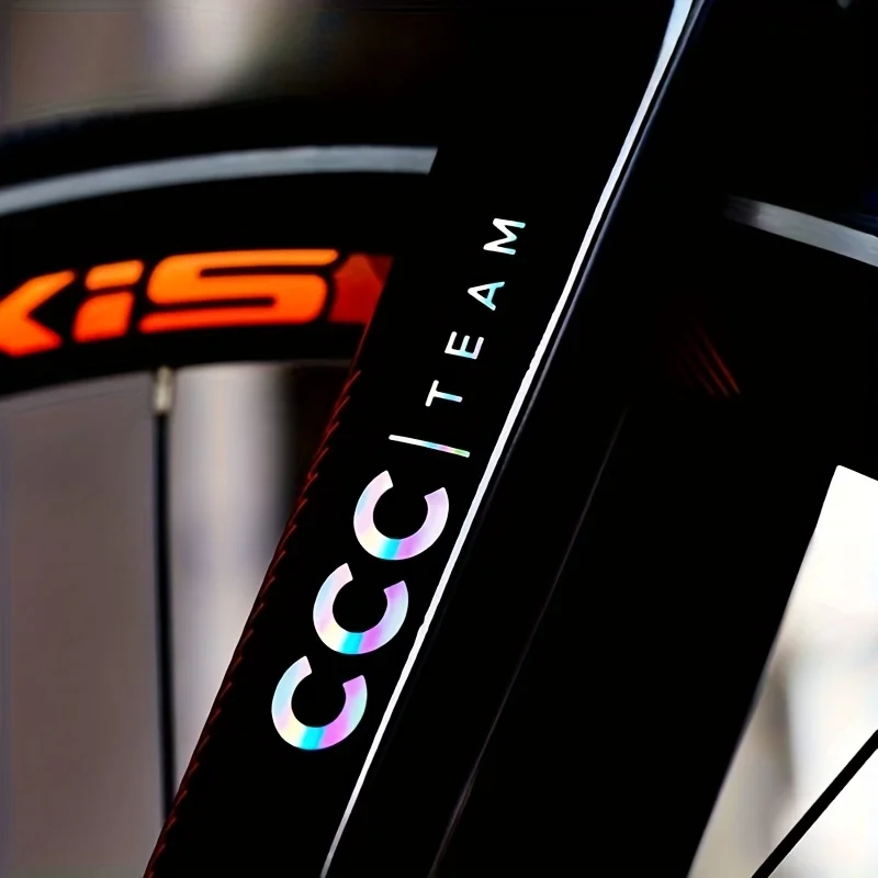 

2-Pack CCC Team Reflective Bike Stickers - High Quality Heat Resistant Vinyl for Mountain/Road Bikes - Easy-to-Paste, Durable