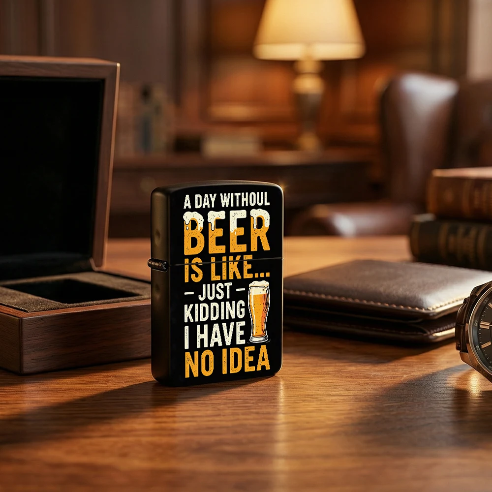 Vintage Flip Top Lighter lighters vintage Funny Beer Quote Text Art Retro Beer Mug Graphic Print lighters for smokers