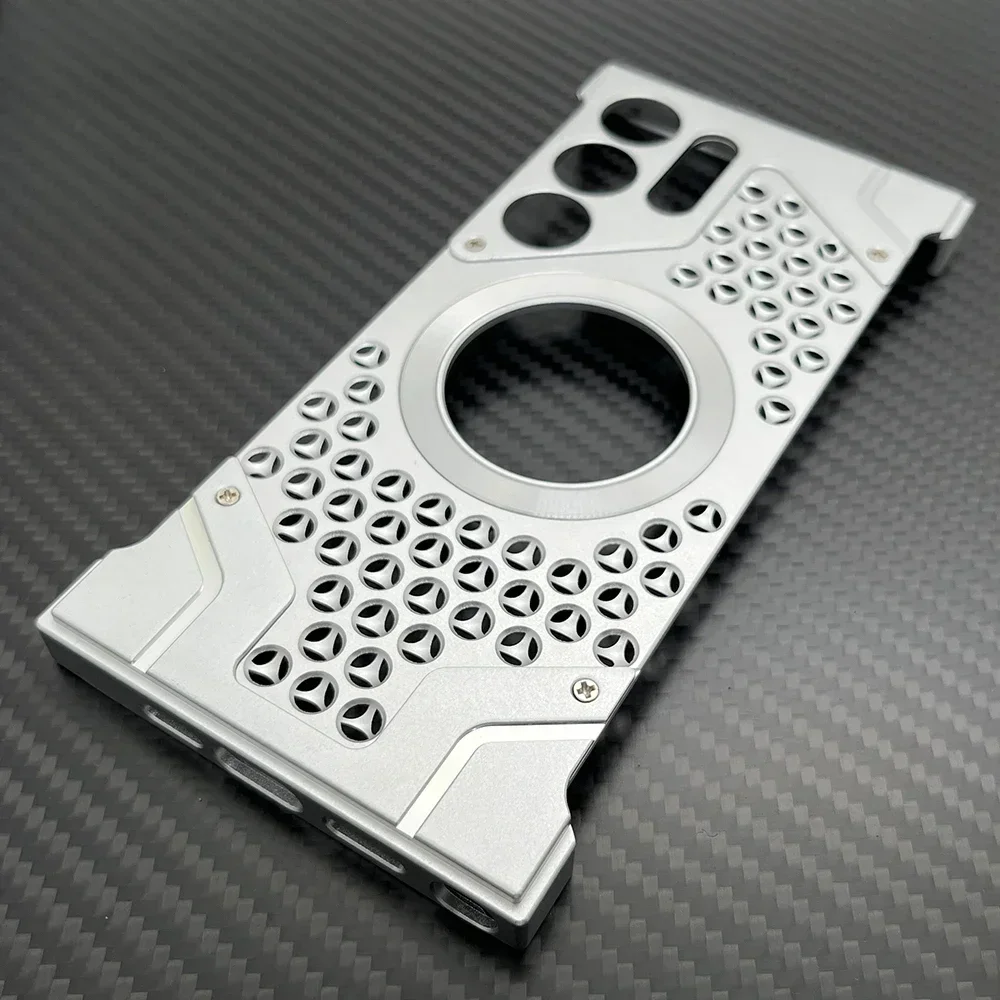 Armatura in lega metallica per Samsung Galaxy S24 Ultra Custodia senza telaio 23 22 U Custodia antiurto Raffreddamento posteriore Nucleo magnetico incorporato Shell