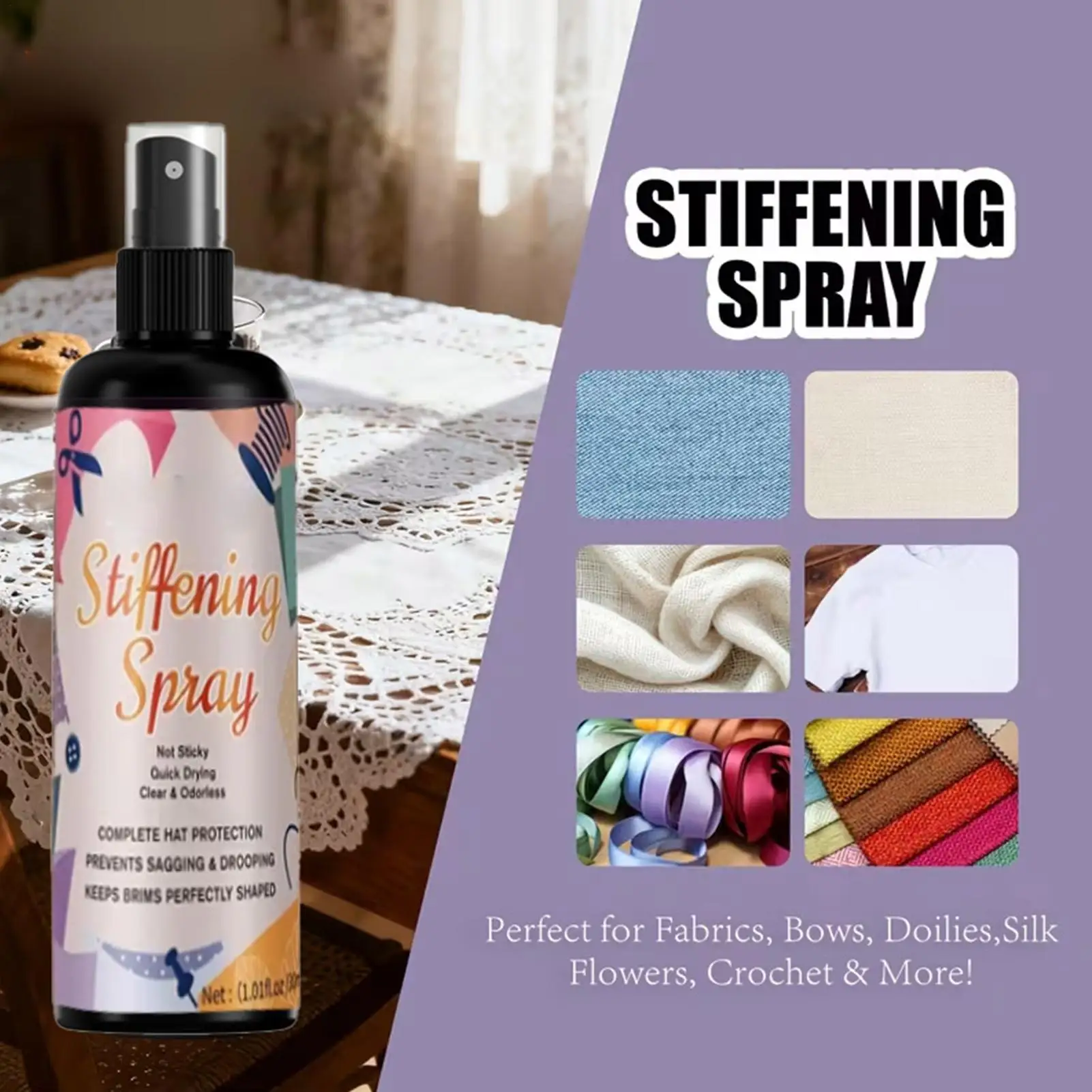 Fabric Fabric Stiffener for Crochet 100ml Quick Drying Hardener Straw Hat Stiffener Spray for Lace Wool Felt Crochet Craft Projects - Aliexpress Deal