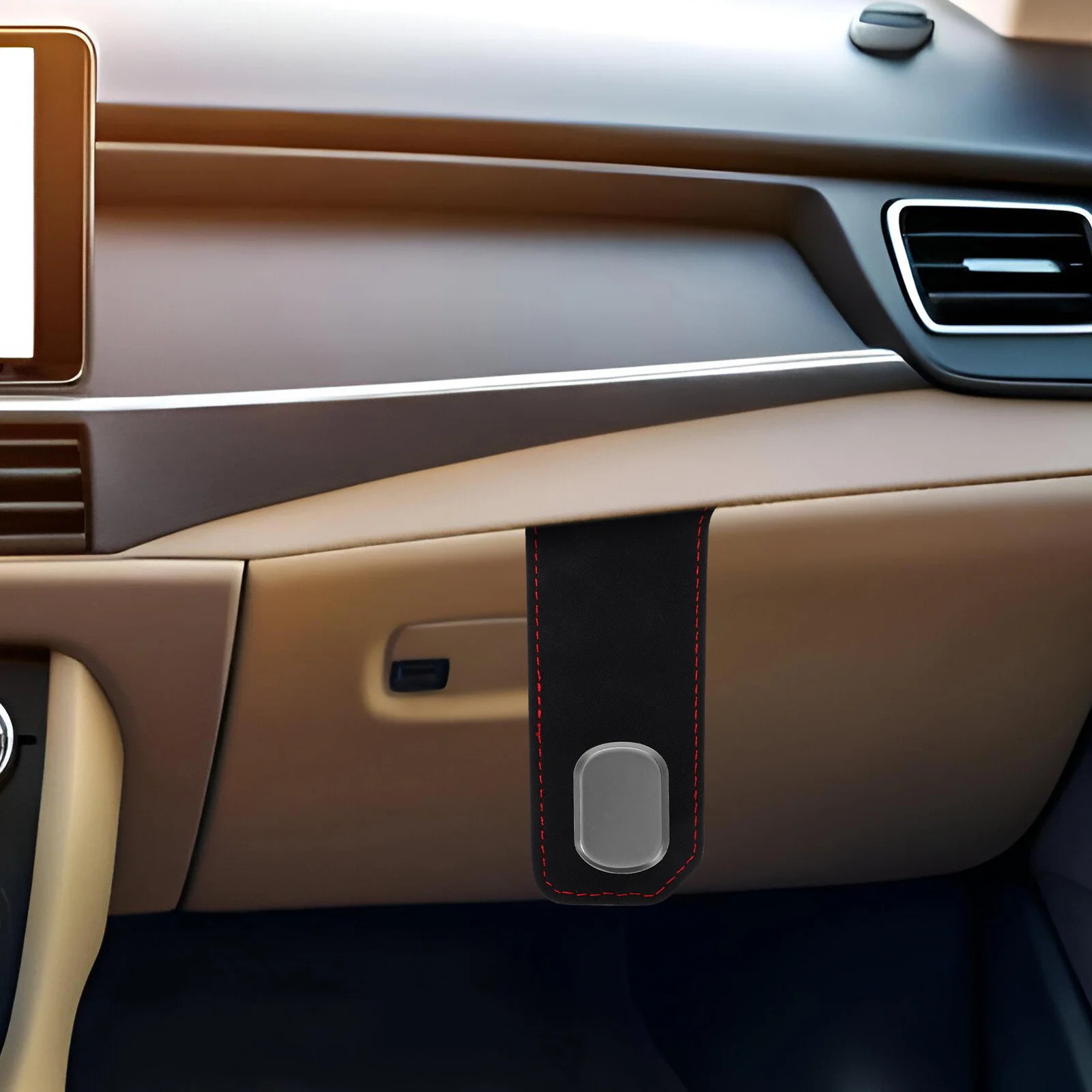 

Car Hook Metal Suede Grip Front Passenger Glovebox Holder Purse Car Seat Organizer Hooks for Storage Purse Holder for Cars