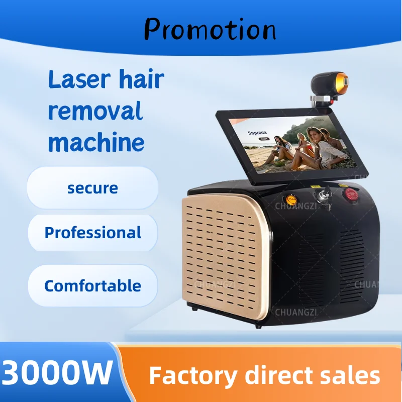الترويجية الجليد التيتانيوم 4 موجة 4000 واط ديود إزالة الشعر بالليزر آلة المهنية إزالة الشعر جهاز دائم مزيل الشعر