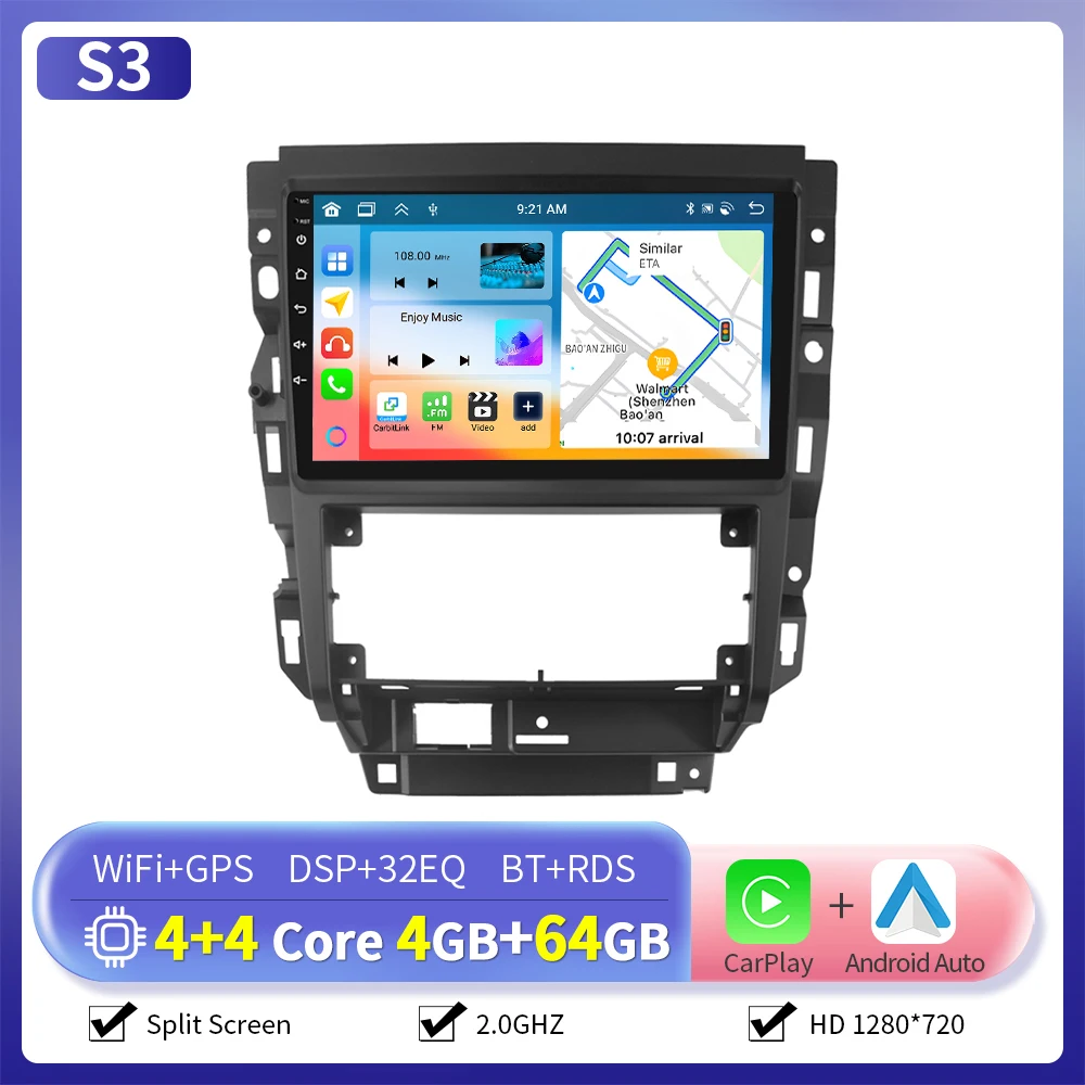 Camecho Autoradio Voor Volkswagen Golf 2004-2008/VW Bora 2004-2006 CarPlay Android Auto Multimedia Speler WIFI 4G GPS Stereo