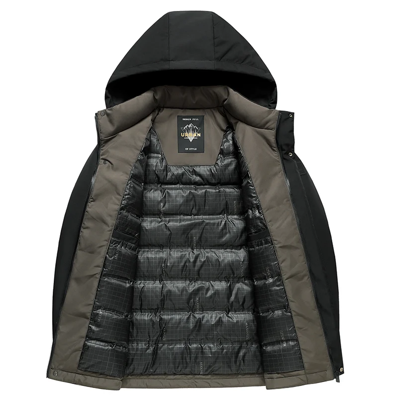 Men's Fashion Windbreaker Parka Coat Streetwear Overcoat Outdoors Windproof Casual Autumn Winter Warm Hombre New Male Jacket