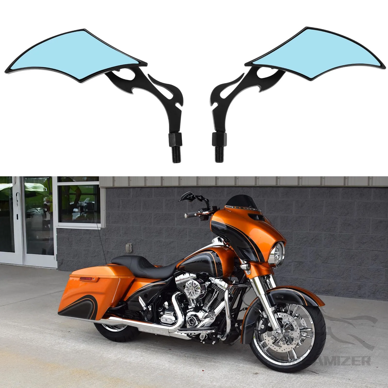 

Универсальное зеркало заднего вида для мотоцикла 8 мм 10 мм, мини-зеркала для уличного скольжения для Harley Touring Softail Sportster CVO и многого другого