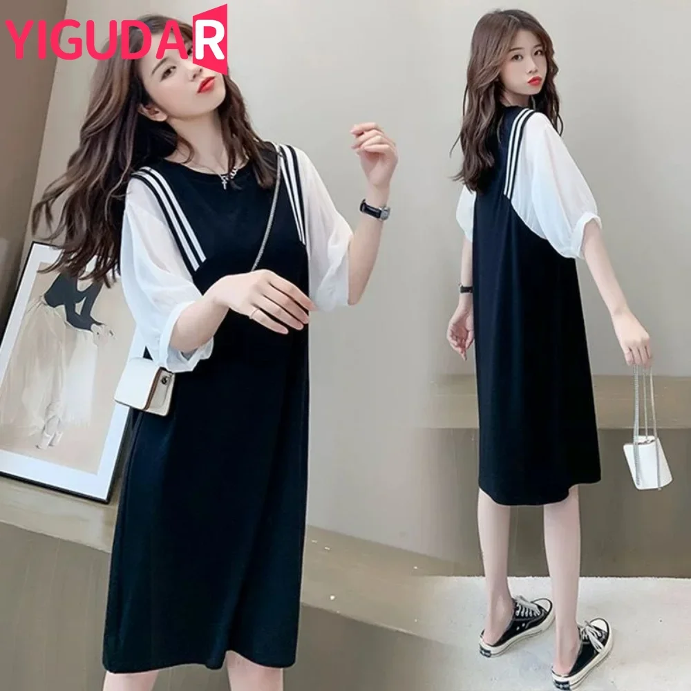 Vintage Elegant Women Pregnant Dress Maternity Summer Short Sleeve Long Dress Fashion Casual Breastfeeding Dress