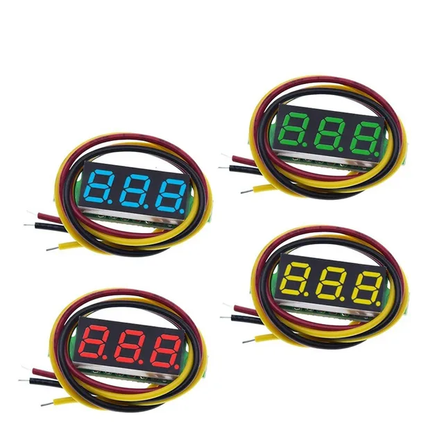 4 szt. Cyfrowy mini woltomierz cyfrowy 0,28 cala trójliniowy 0-100 V woltomierz cyfrowy miernik Tester wyświetlacz LED Panel woltomierz
