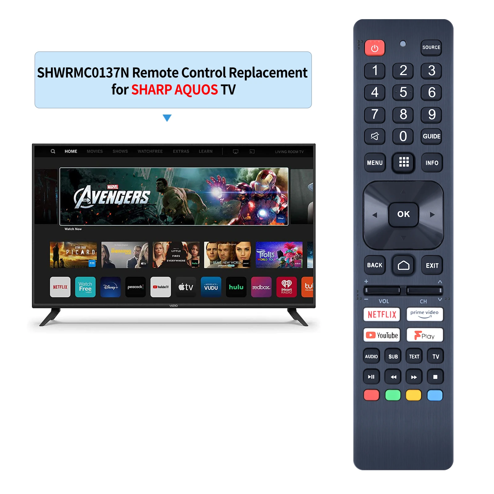 SHWRMC0137N SHW/RMC/0137N Пульт дистанционного управления для телевизора Sharp Aquos 50EQ3EA 50EQ4EA