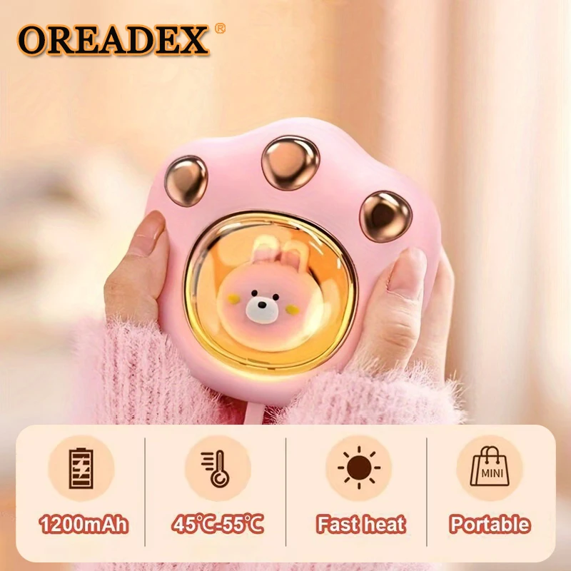 

USB Rechargeable Hand Warmers Explosion-proof Cartoon Student Heaters 2-gear Temperature Adjustment for Winter Outdoor Traveling