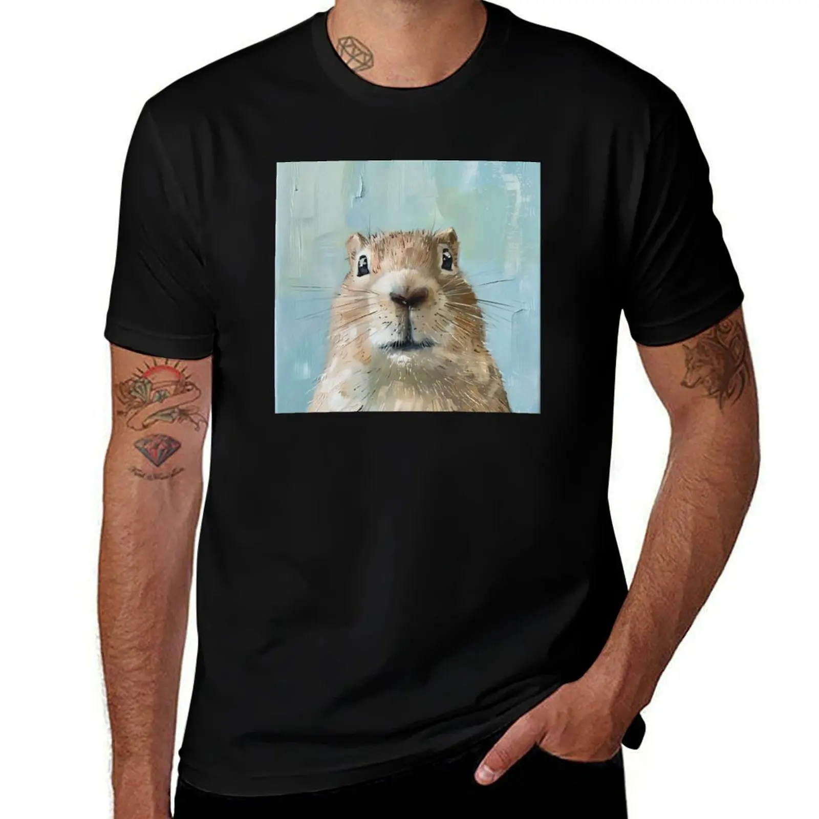 Curious Gopher in Muted Pastel Colors T-Shirt t shirts with prints T-Shirt