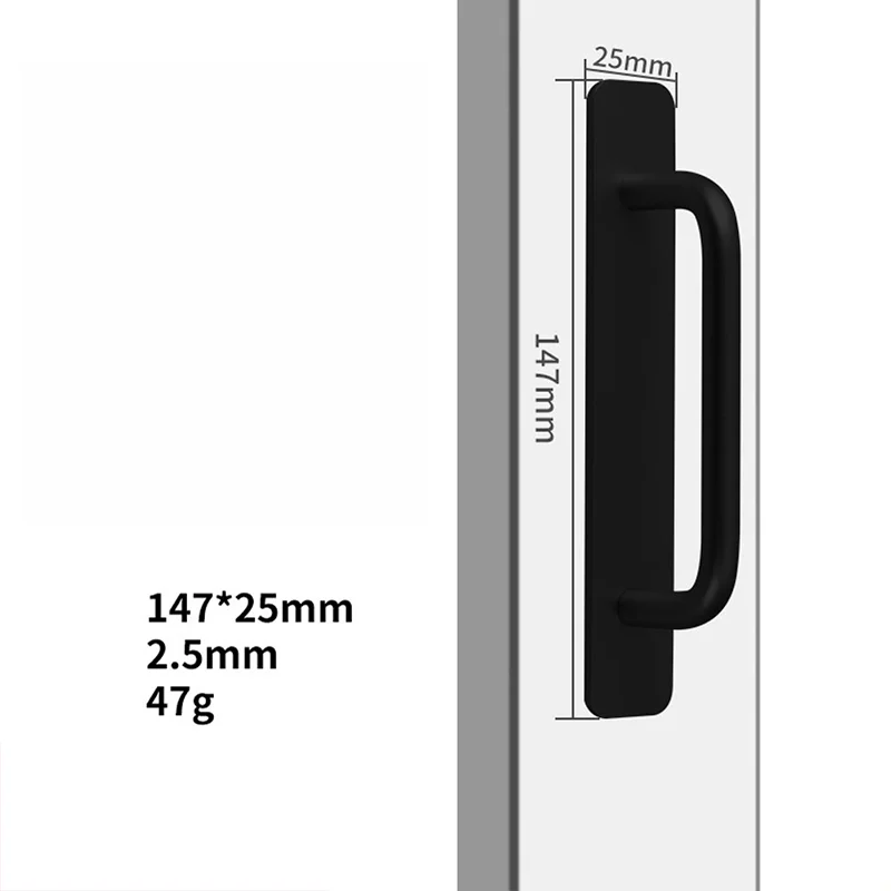 

Ручка для дверей шкафов из алюминиевого сплава, простая установка с помощью сверления, черная, доступна в различных размерах