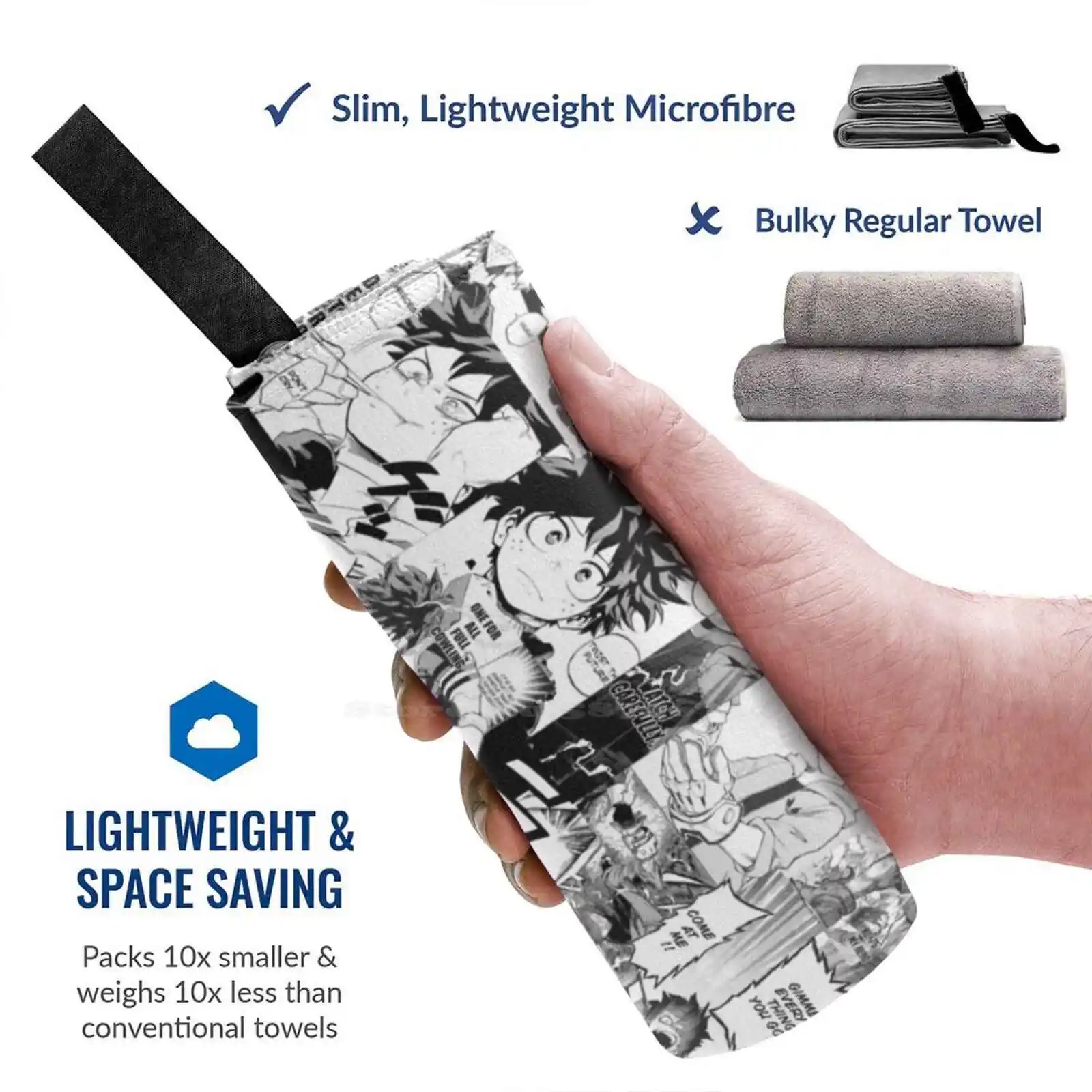 Deku Manga Collage Black And White Soft Towel Quick Dry Beach Towel Deku Boku No Hero Academia Anime Bnha All Might Manga Mha