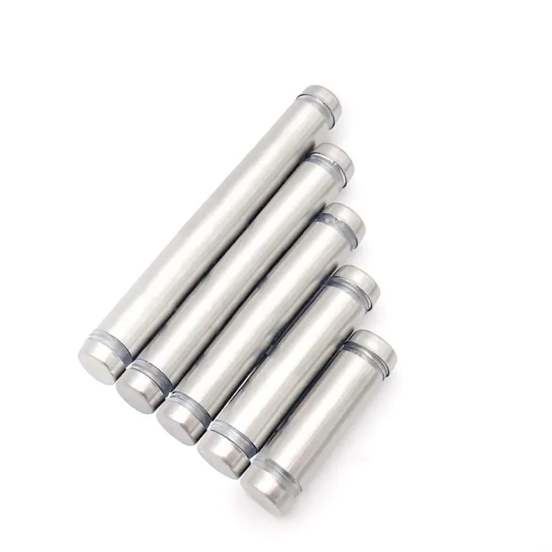 

20 Pcs Double Head Glass Fasteners Stainless Steel Advertisement Standoffs Pin Nails Billboard Fixing Screws Hardware Dia 12mm