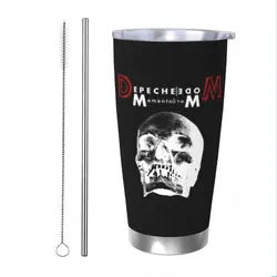 Depeches Mode Skull Tumbler Vacuum Insulated Music Coffee Cups with Lid Straw School Mugs Hot Cold Drink, 20oz