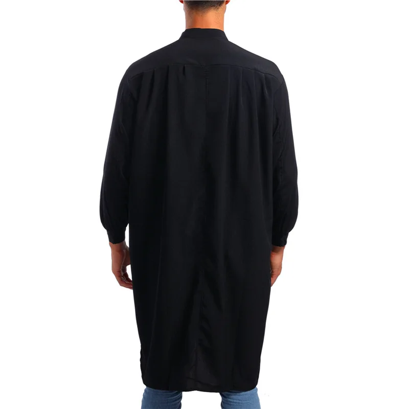 New Hot Selling Men\'s Shirt Simple Long Casual Pastor Shirt Muslim Robe Arabic Style Fashion Top