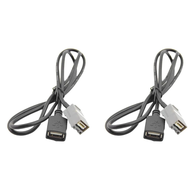 

2 шт., автомобильный адаптер AUX 90 см с USB-портом, подходит для Honda Civic CRV Accord 2008 года и новее