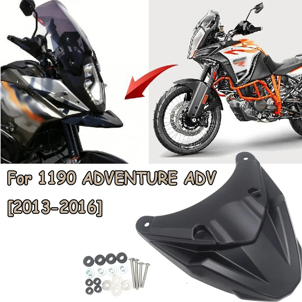 For 1190 Adventure ADV 1290 Adventure 2020 2019 2018 Motorcycle Front Fender Hugger Wheel Cover Beak Extension Black ABS Plastic