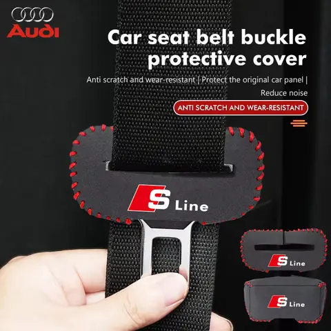 자동차 로고 좌석 안전 벨트 버클 커버 인테리어 액세서리 아우디 Sline S6 S7 SQ5 SQ7 A1 A3 A4 A5 A6 A7 A8L Q3 Q4 Q5 Q6 Q7 Q8