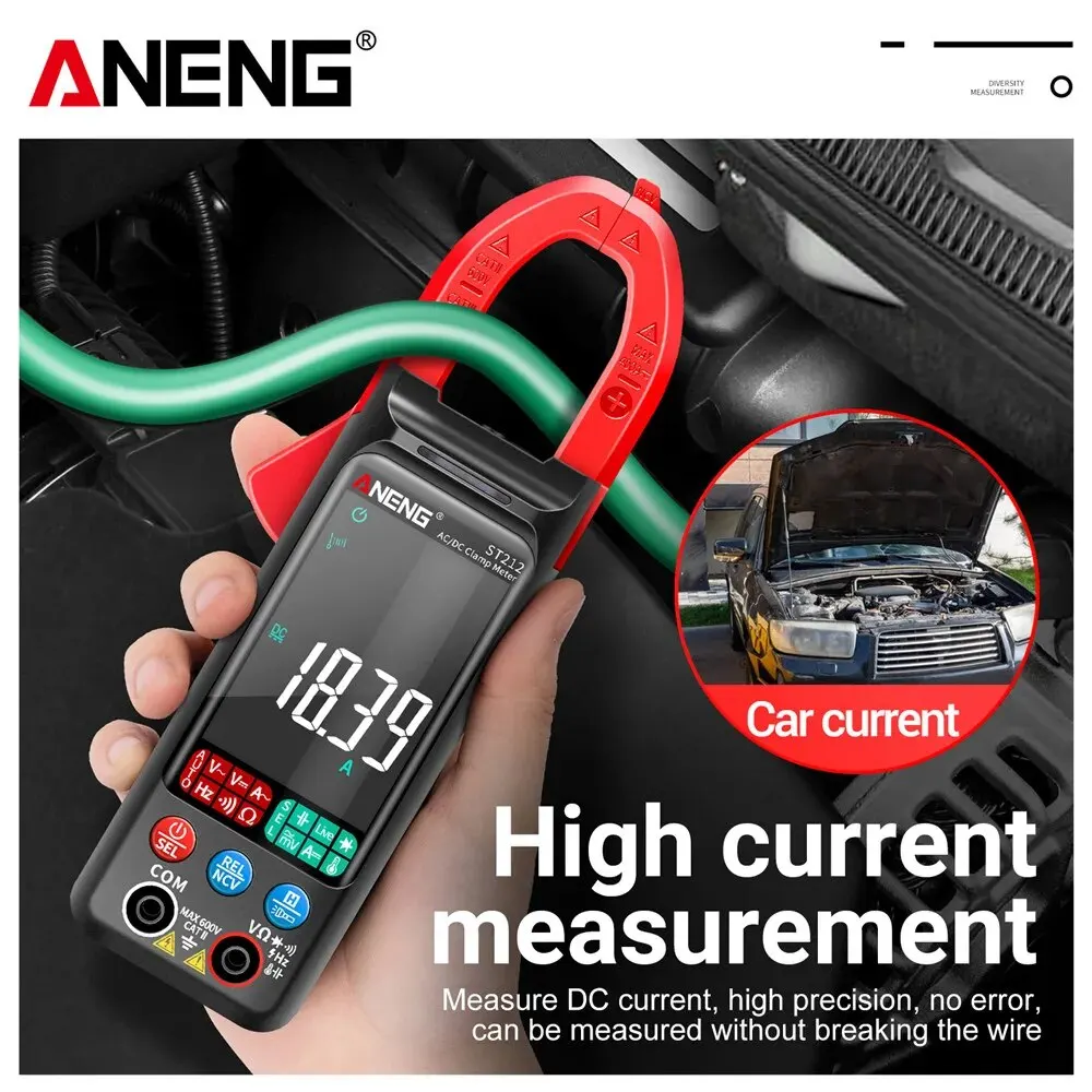 ANENG ST212 6000 Counts Digital Clamp Meter DC/AC Current 400A Amp Multimeter Large Color Screen Voltage Tester Car Hz NCV Ohm