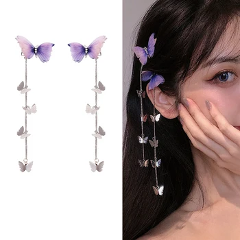 나비 머리 핀 여성을위한 새로운 한국어 원사 우아한 금속 술 롱 헤어 클립 Hanfu 골동품 파티 헤어 액세서리 Best5 나비 머리 핀 여성을위한 새로운 한국어 원사 우아한 금속 술 롱 헤어 클립 Hanfu 골동품 파티 헤어 액세서리 Best5