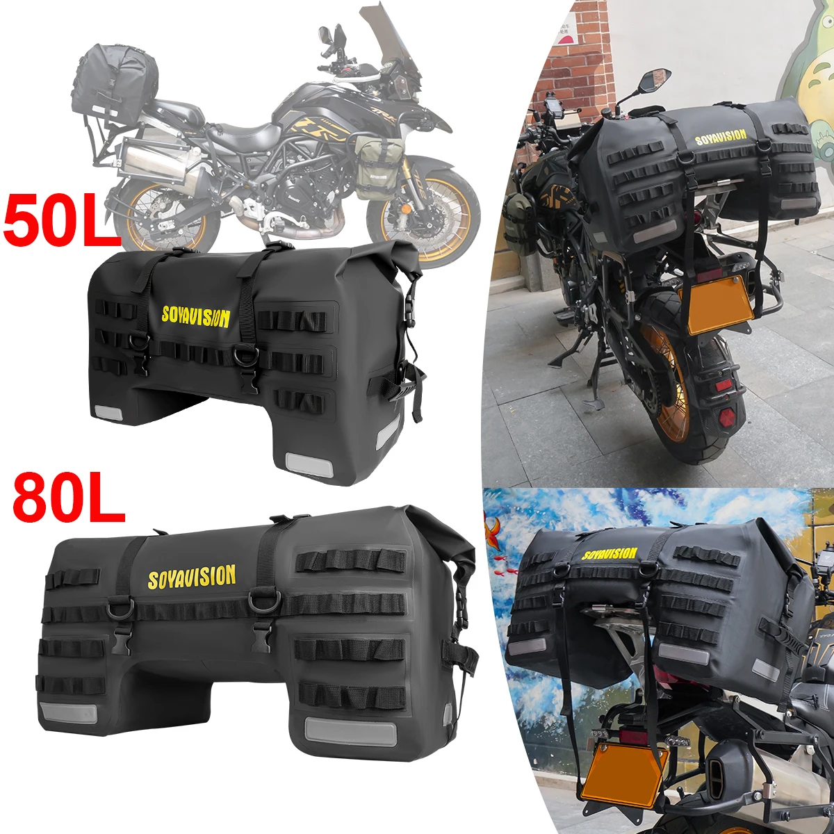 

Waterproof 80L 50L Dry Storage Bag for Bicycle Mototcycle Travel, Swimming, Boating, Kayaking, Camping & Beach