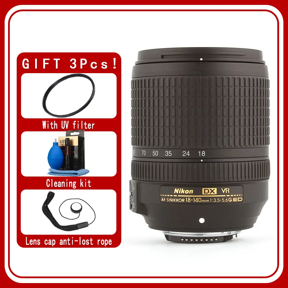 Nikon AF-S DX NIKKOR 18-140mm f/3.5-5.6G ED VR Lens For Nikon SLR Cameras